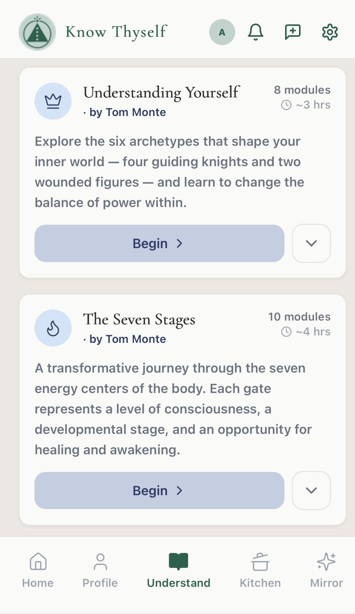 Programs in Know Thyself from Tom Monte